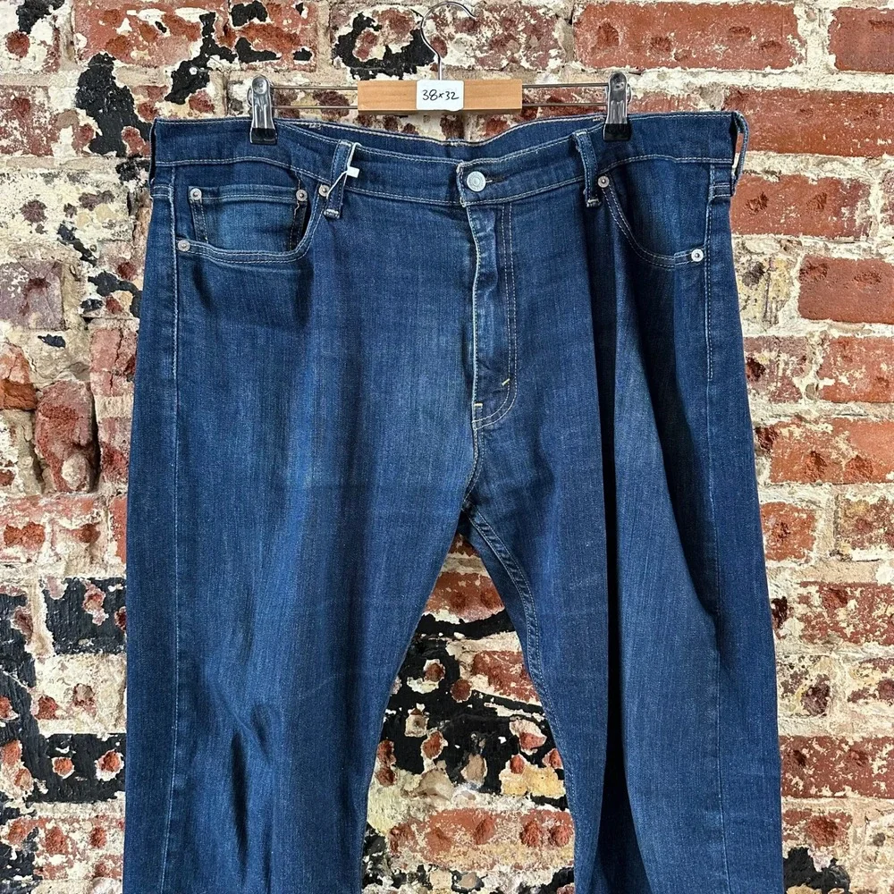Levis 513 Jeans Blue Slim Straight Leg Denim Mens 38x32